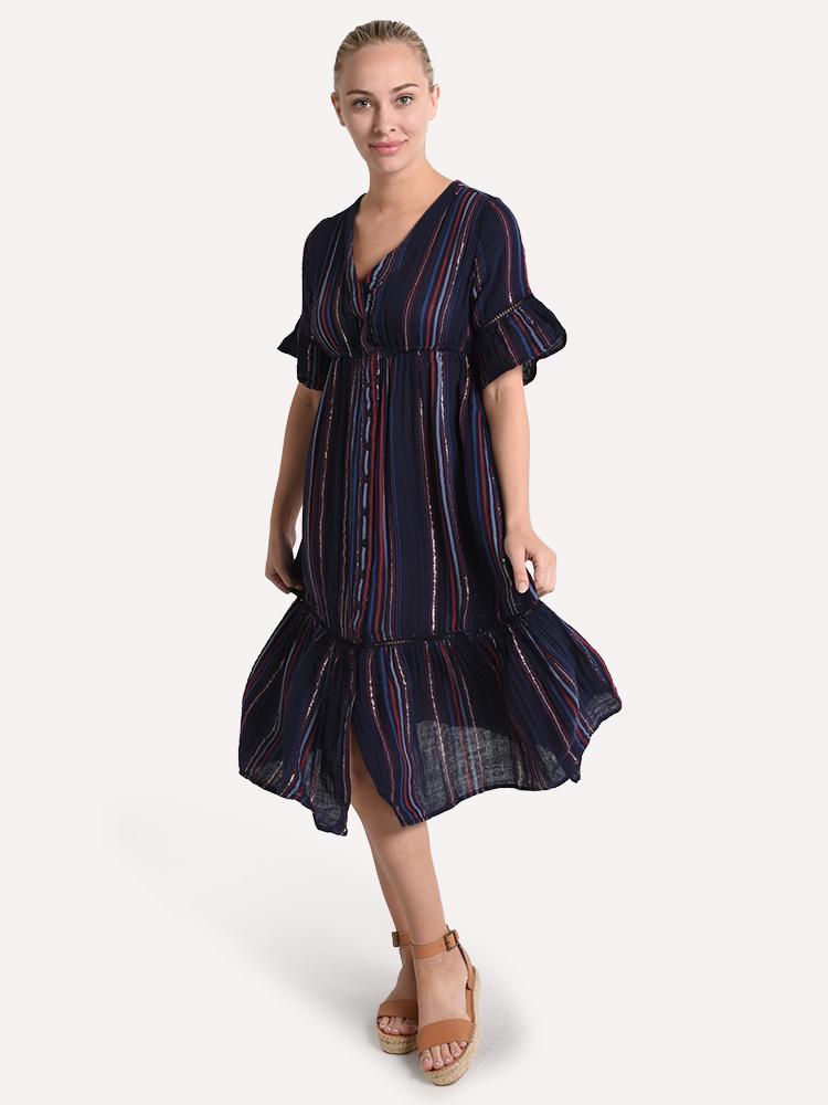Sundry Ruffle Peasant Dress - Saint Bernard