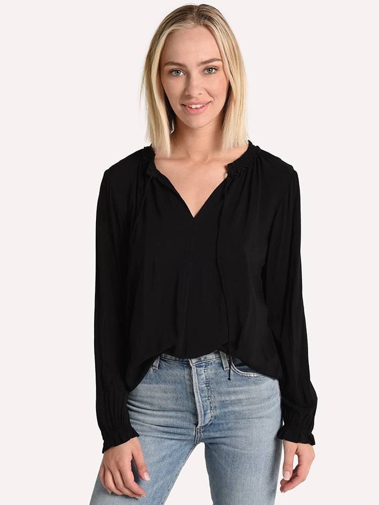 Velvet Samantha Peasant Tie Top - Saint Bernard