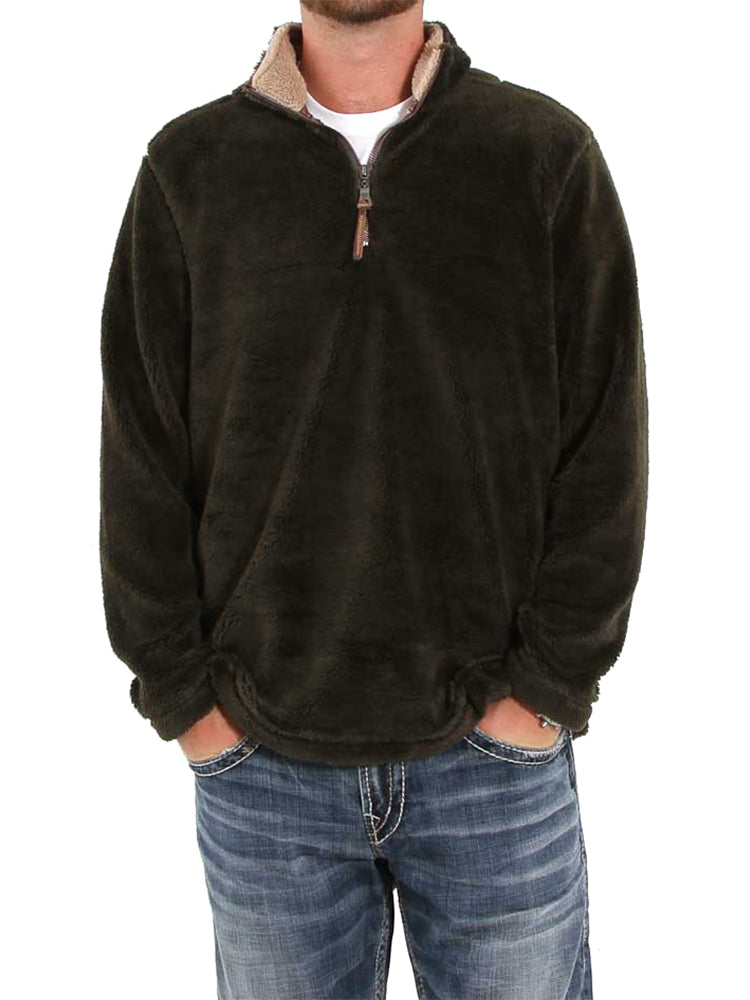 True Grit Pebble Pile 1/4 Zip Pullover - Saint Bernard
