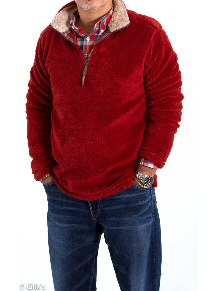 True Grit Pebble Pile 1/4 Zip Pullover - Saint Bernard