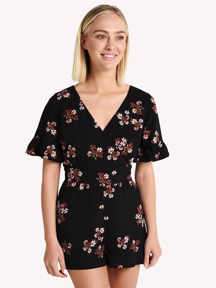 BB Dakota Orchid Stroll Floral Romper - Saint Bernard