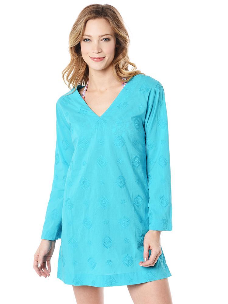Helen Jon Embroidered V-Neck Tunic - Saint Bernard