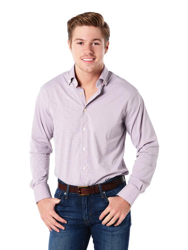 Peter Millar Men's Statler Performance Check Woven Shirt - Saint Bernard