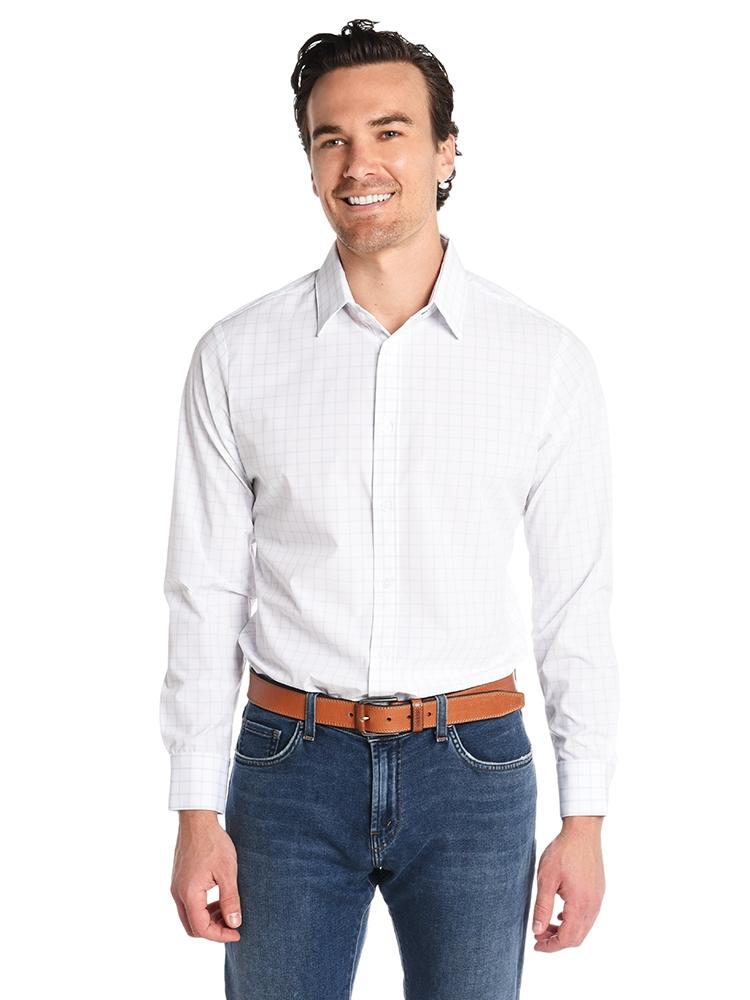 Mizzen + Main Hull Blue Window Pane Blue Label Shirt - Saint Bernard