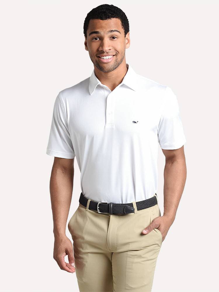 Vineyard Vines Men's St. Kitts Solid Bowline Fit Polo - Saint Bernard
