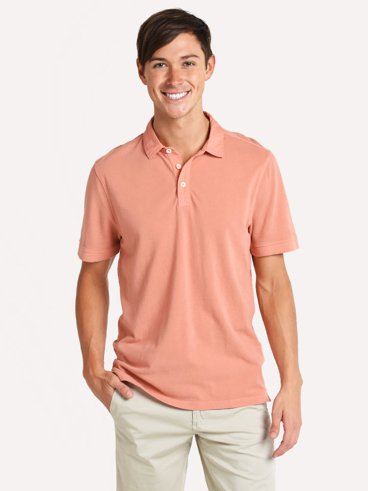 True Grit Men's Pique Short Sleeve Polo - Saint Bernard