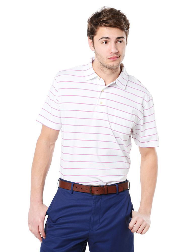 Peter Millar Men's Hatteras Seaside Wash Stripe Polo - Saint Bernard