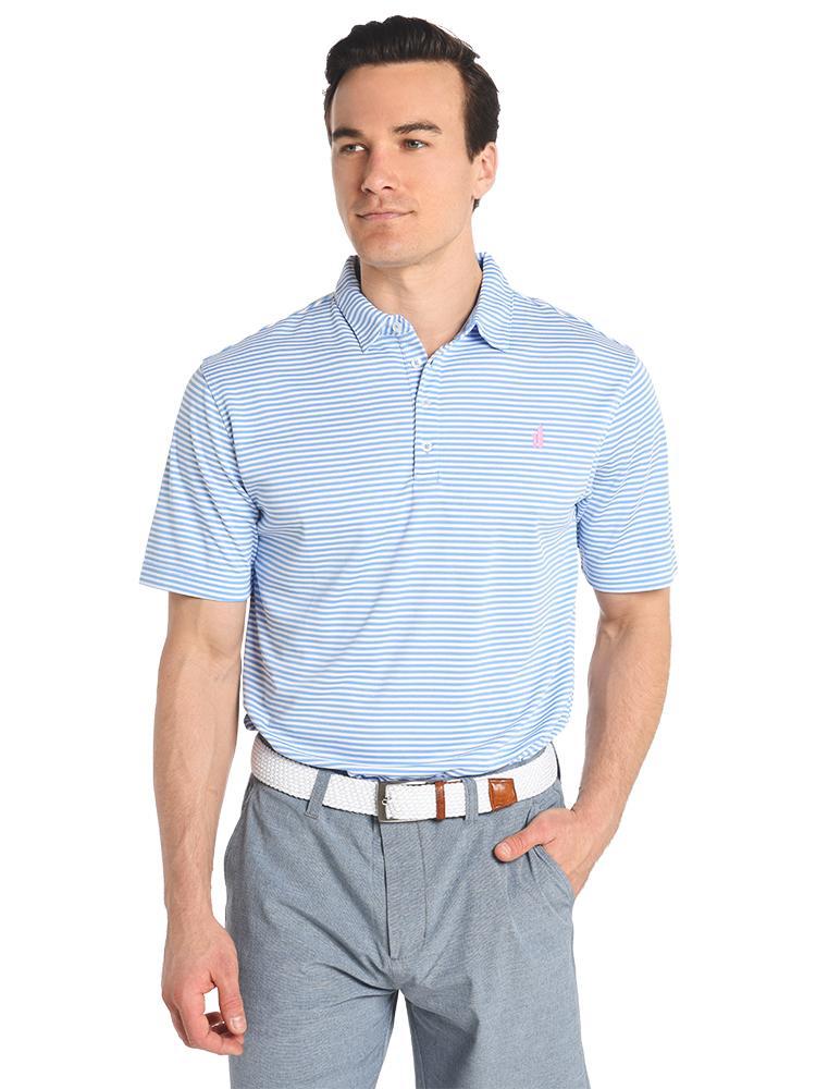 Johnnie-O Bunker Performance Stripe Polo - Saint Bernard