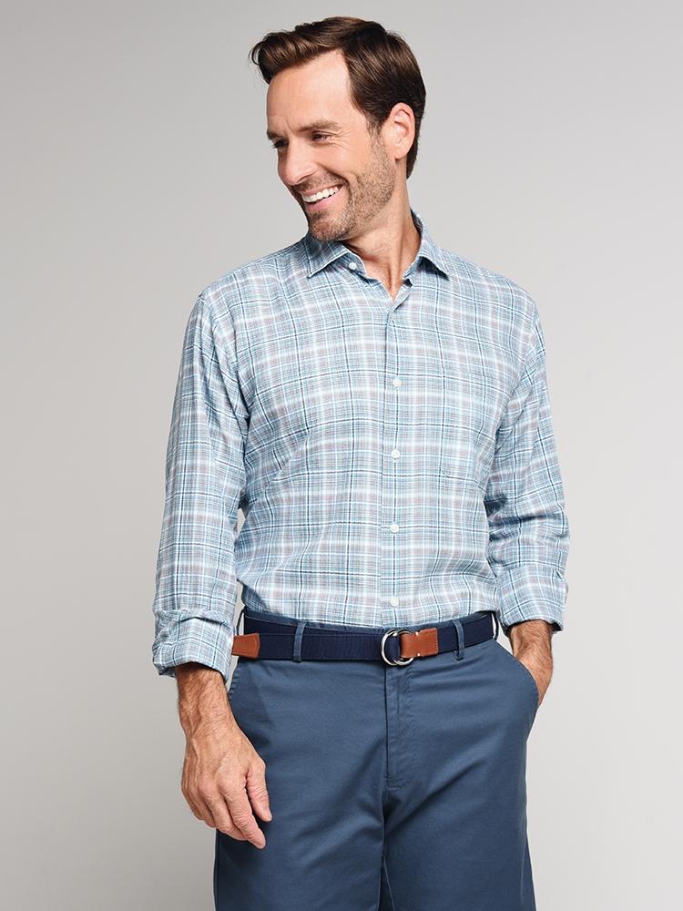 Peter Millar Icefish Plaid Shirt - Saint Bernard