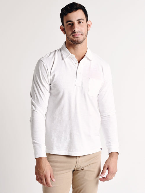 Faherty Brand Sunwashed Long Sleeve Polo