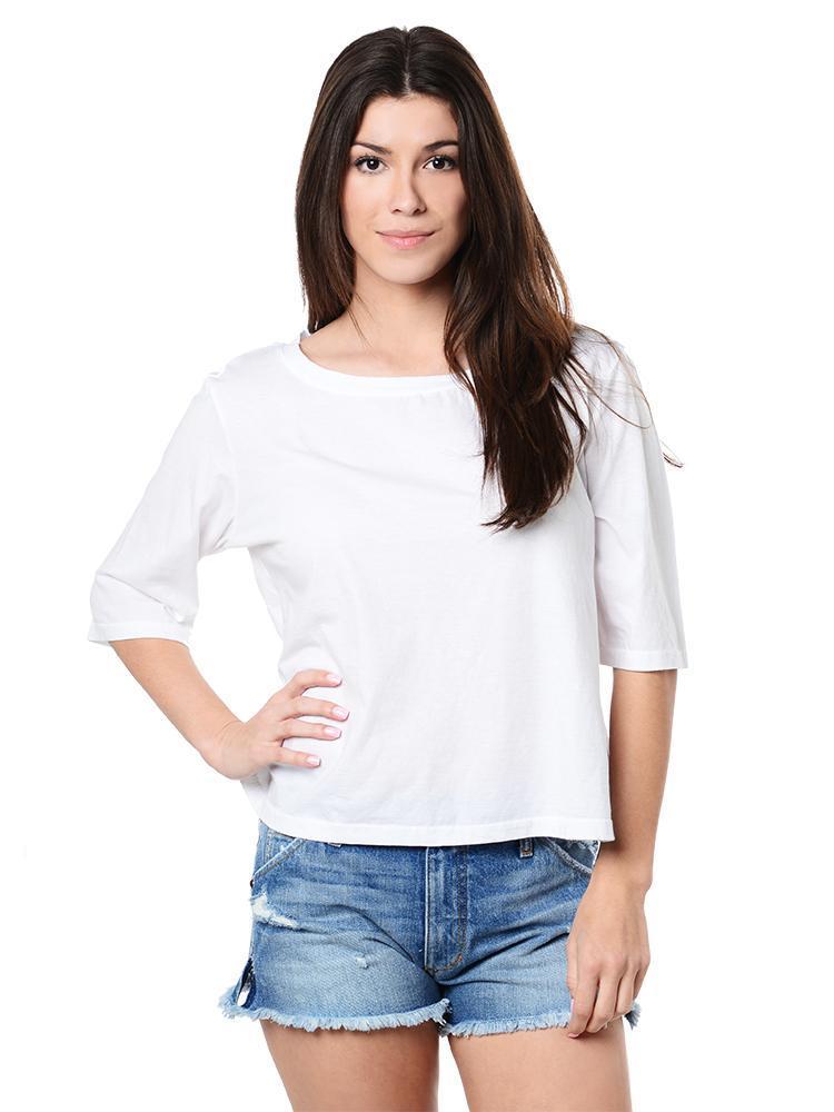 Michael Stars Women's Open Neck Column Sleeve Tee - Saint Bernard