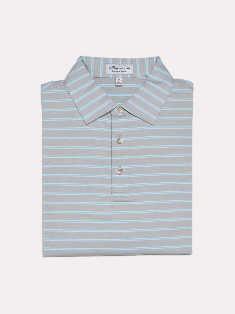 Peter Millar Men's Market Stripe Stretch Jersey Polo - Saint Bernard