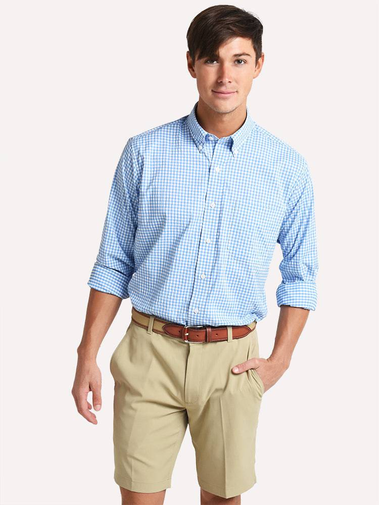 Oxford Howell Long Sleeve Gingham Performance Shirt - Saint Bernard