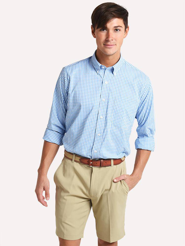Oxford Howell Long Sleeve Gingham Performance Shirt - Saint Bernard