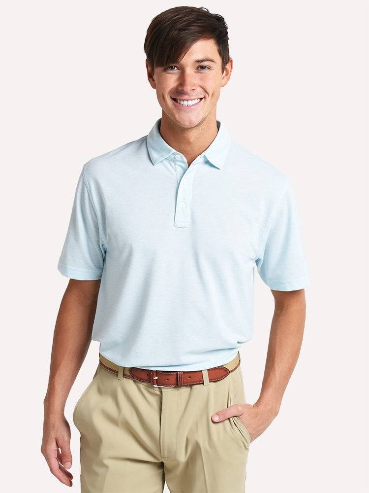 Oxford Hadley Drirelease Heather Linen Polo - Saint Bernard