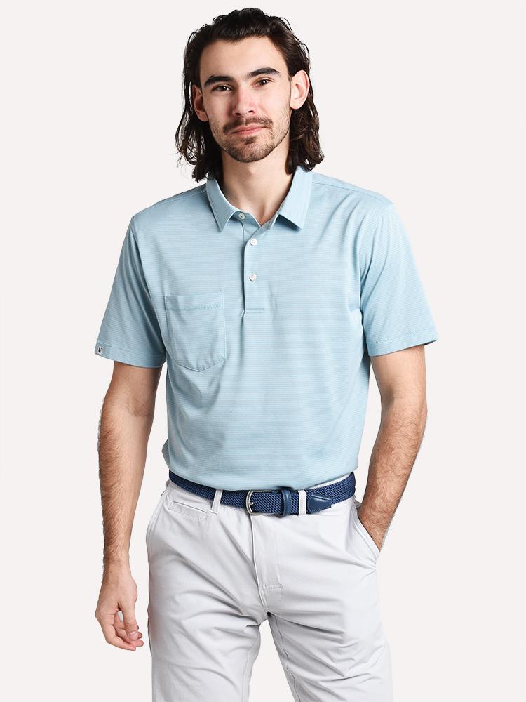 Linksoul Dry Tech Cotton Stripe Pocket Polo - Saint Bernard