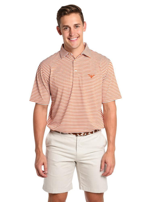 Peter Millar Men's Touchdown Stripe Stretch Mesh Jersey Polo