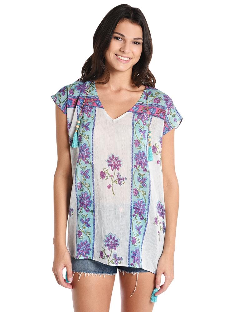 Alicia Bell Loose V-Neck Tunic Top