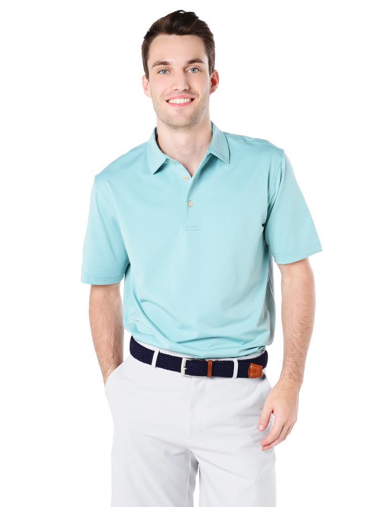 Peter Millar Men's Halford Stripe Stretch Jersey Polo - Saint Bernard