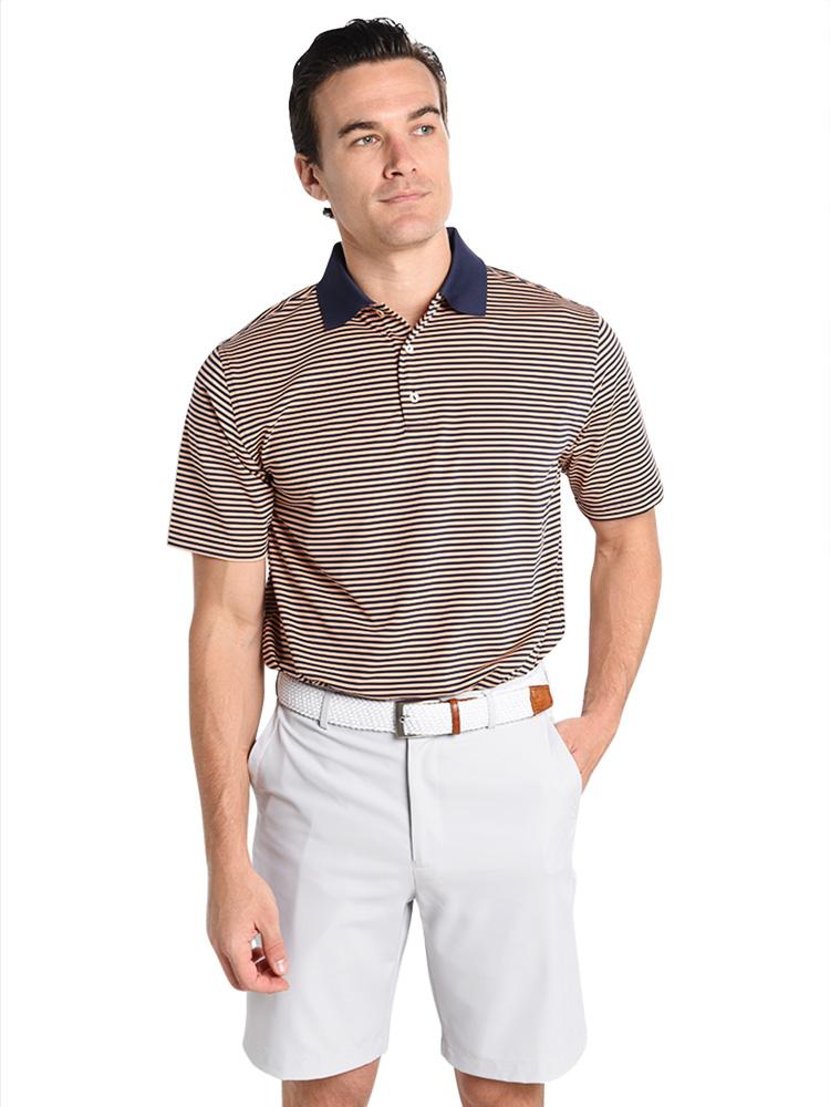 Peter Millar Men's Competition Stripe Stretch Jersey Polo - Saint Bernard
