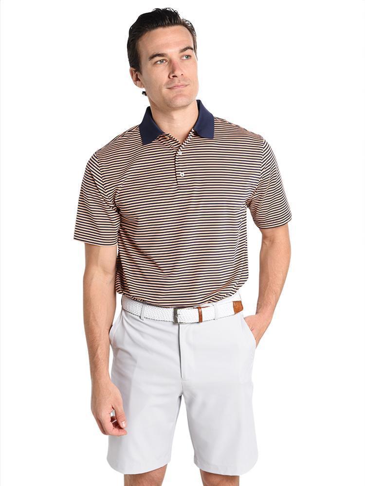 Peter Millar Men's Competition Stripe Stretch Jersey Polo - Saint Bernard