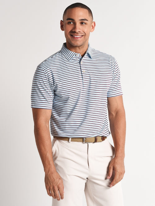 Peter Millar Dunson Stripe Stretch Mesh Polo