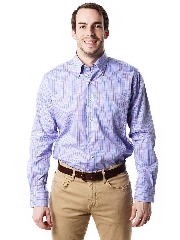 Peter Millar Men's Seaside Pane Sports Shirt - Saint Bernard