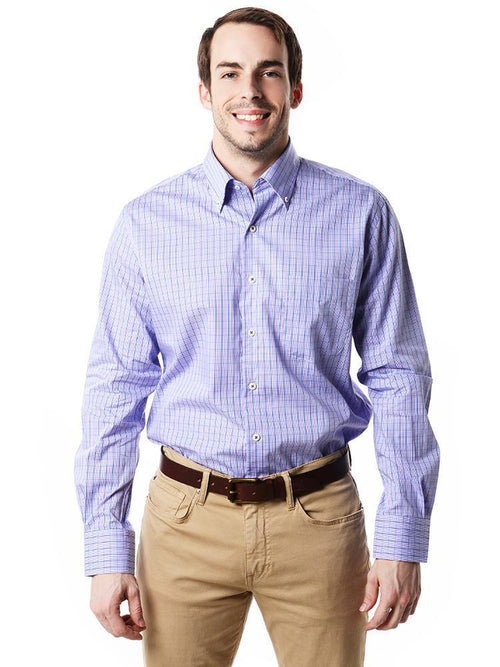 Peter Millar Men's Seaside Pane Sports Shirt