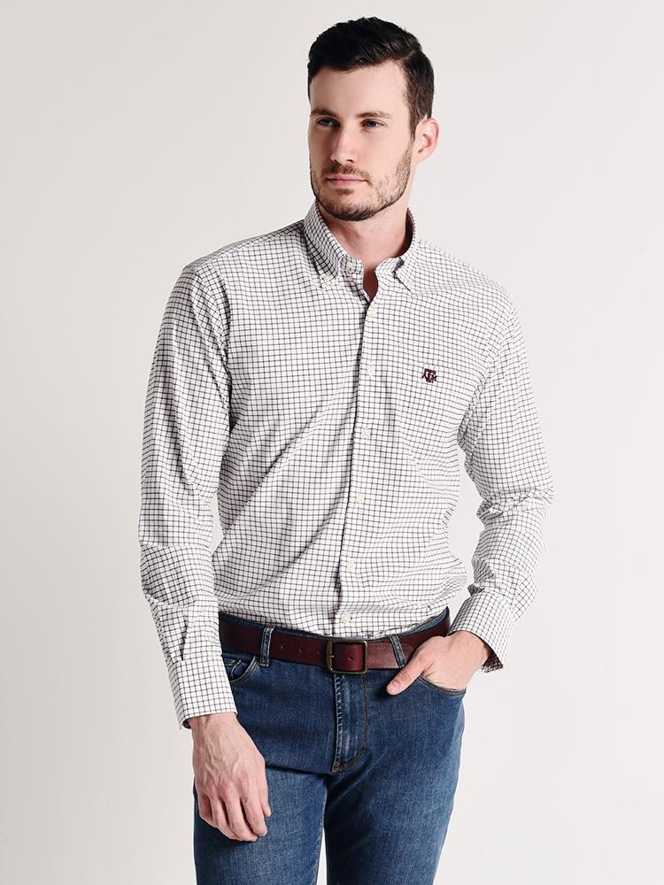 Peter Millar Stretch Tattersall Woven Shirt - Saint Bernard