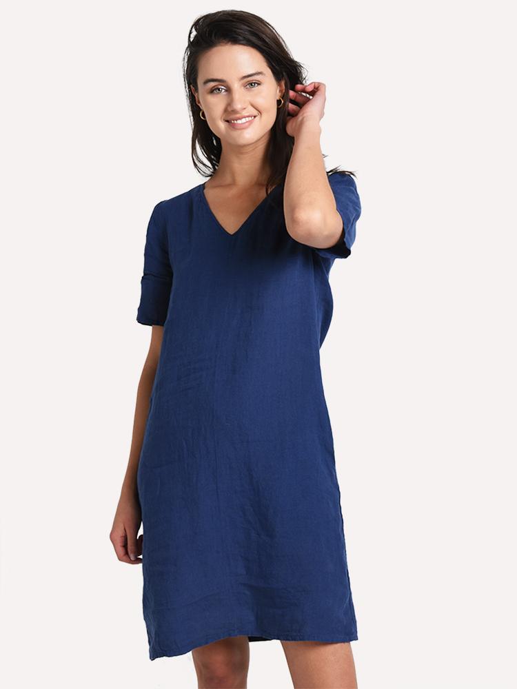chinese dress ladies Hartford Women's Linen Straight Fit Ril Dress