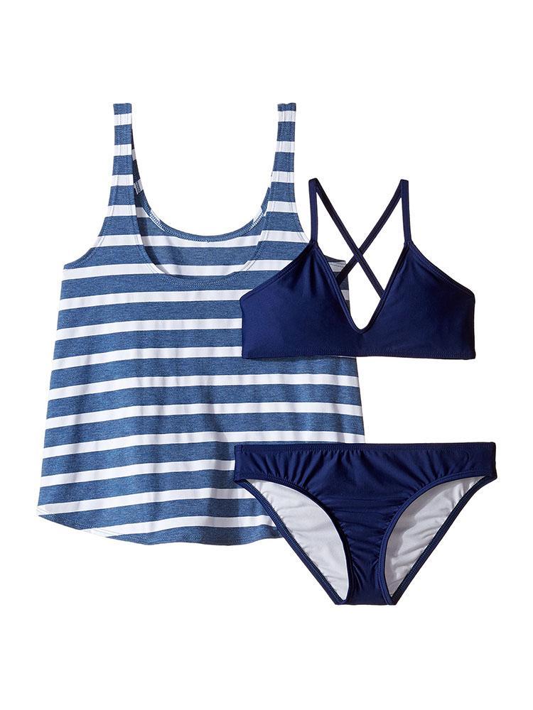 Splendid Plaid Patch Double Dip Tankini Top & Retro Swim Set - Saint Bernard