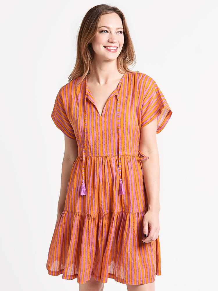 Oliphant Side Tie Tassel Short Dress - Saint Bernard