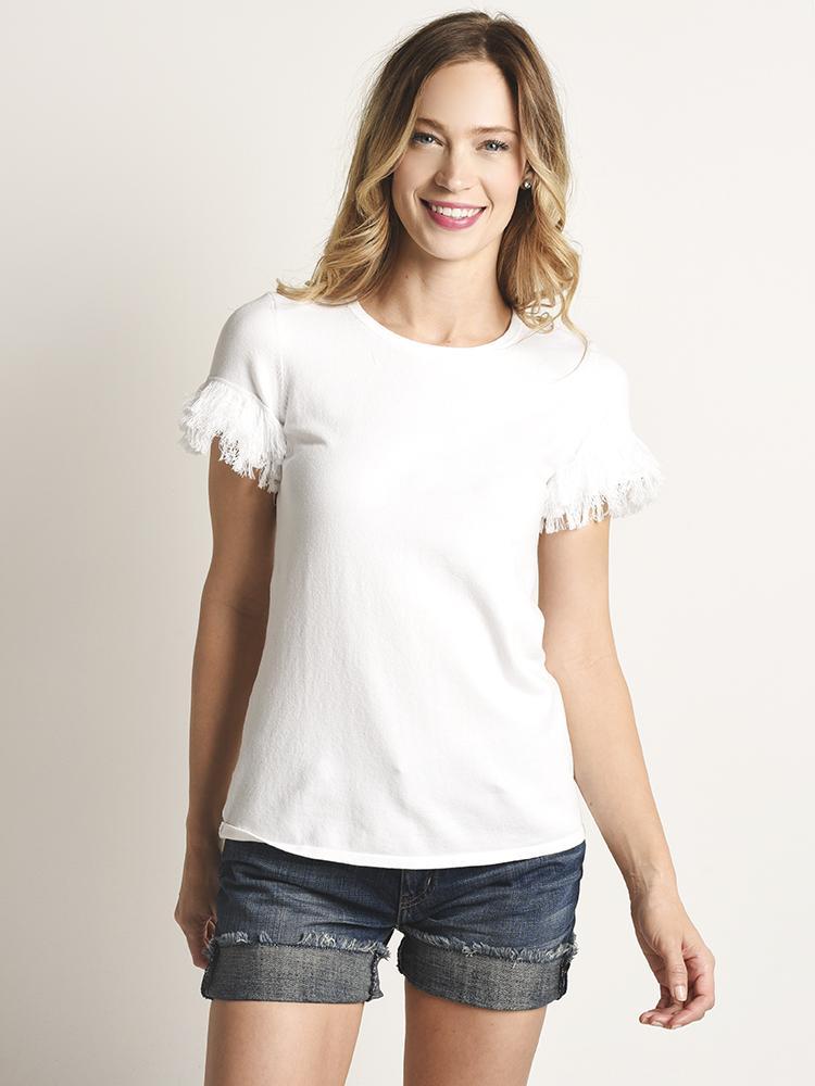 Sail to Sable Viscose Fringe Top - Saint Bernard