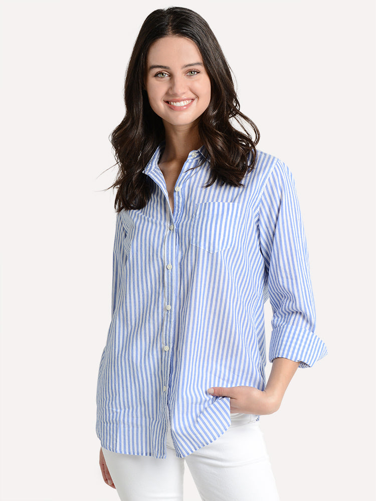 Trovata Grace Classic Shirt Blue Stripe - Saint Bernard