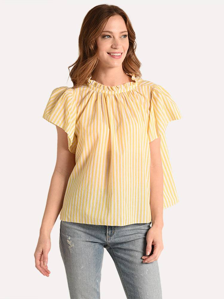 Trovata Carla High Neck Blouse - Saint Bernard
