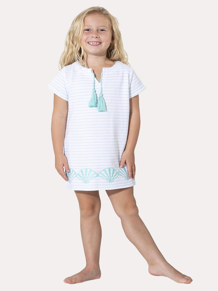 Sail To Sable Girls' Short Sleeve Terry Dress - Saint Bernard