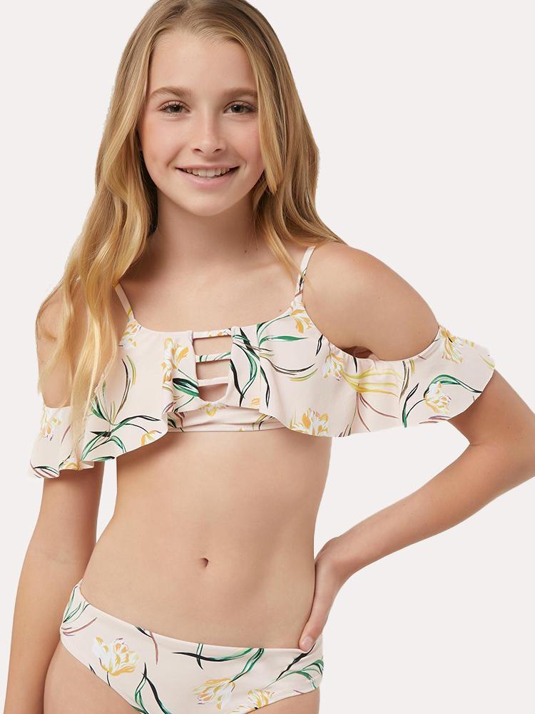 O'Neill Girls' Claris Floral Off The Shoulder Bikini Set