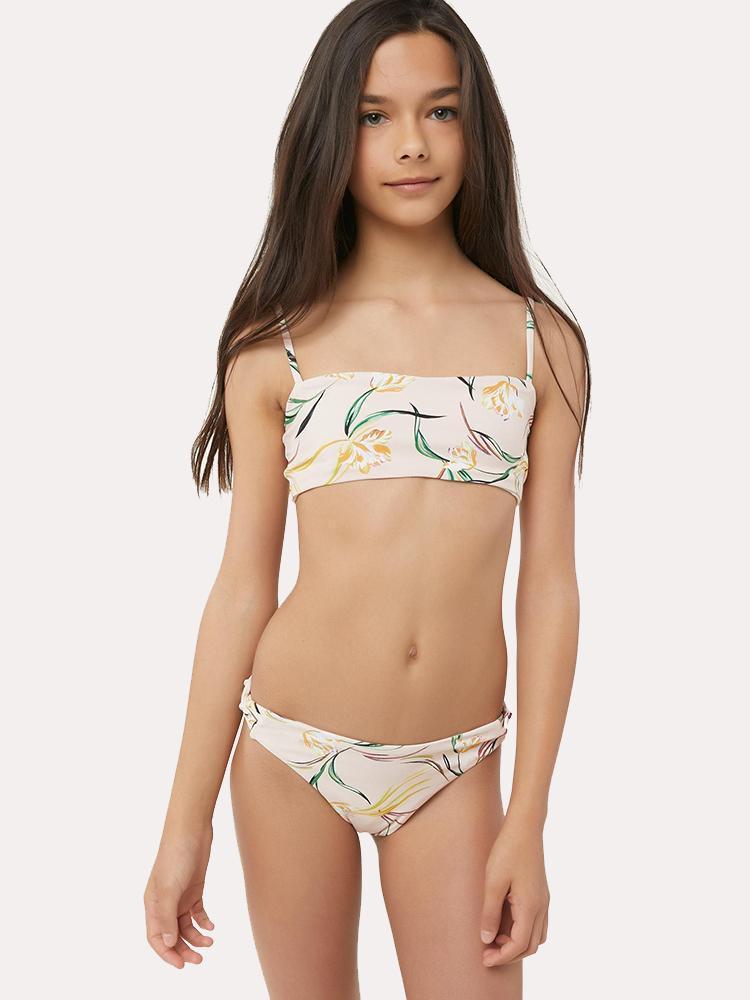 O'Neill Girls' Claris Floral Bandeau Bikini Set - Saint Bernard