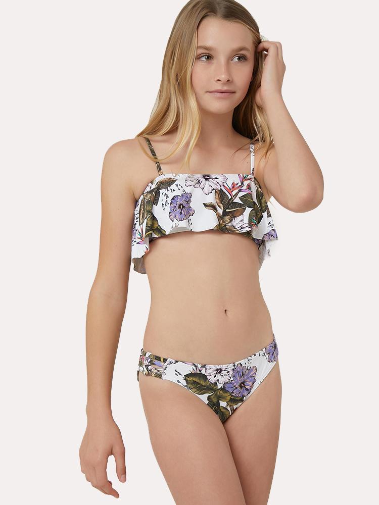 O'Neill Girls' Allure Paradise Flounce Top Bikini Set