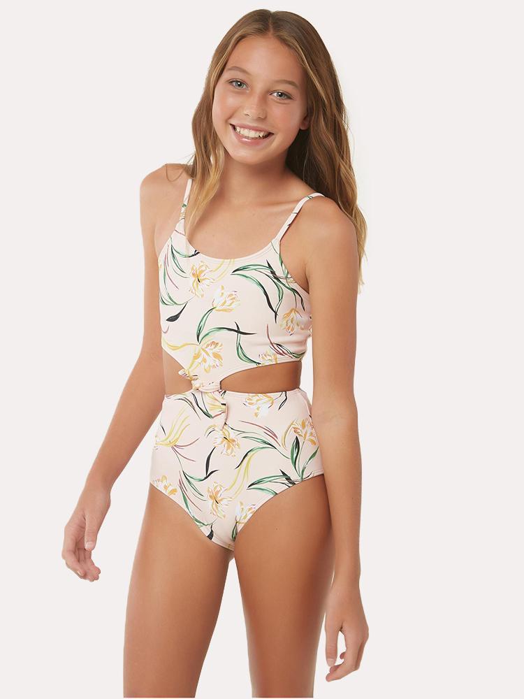 O'Neill Girls' Claris Floral Knot One Piece - Saint Bernard