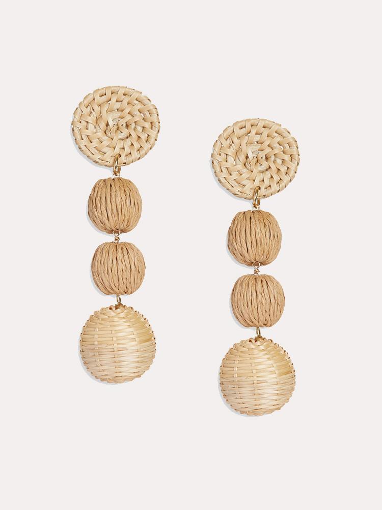 Neely Phelan Rattan Bon Bon Drop Earrings - Saint Bernard