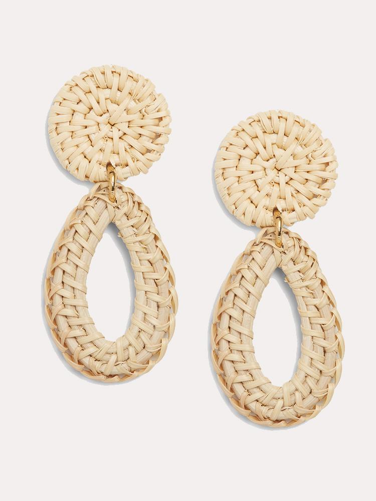 Neely Phelan Rattan Teardrop Earrings - Saint Bernard