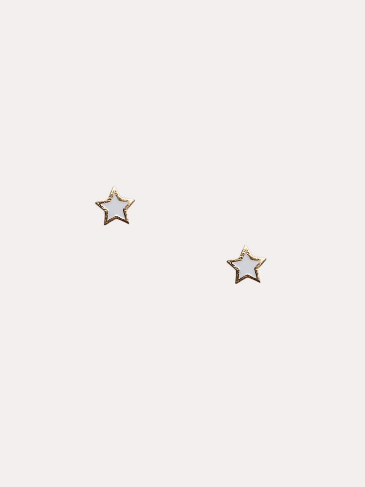 Tai Star Stud With White Enamel Earring - Saint Bernard