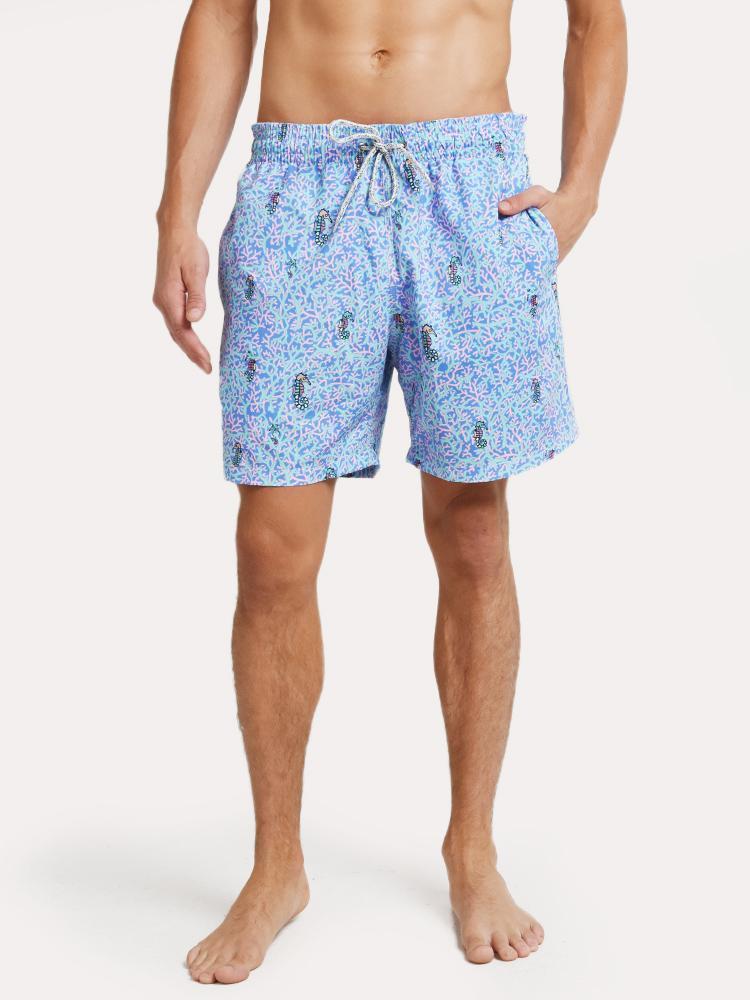 Michaels Swimwear Rainbow Seahorses Swim Trunk - Saint Bernard