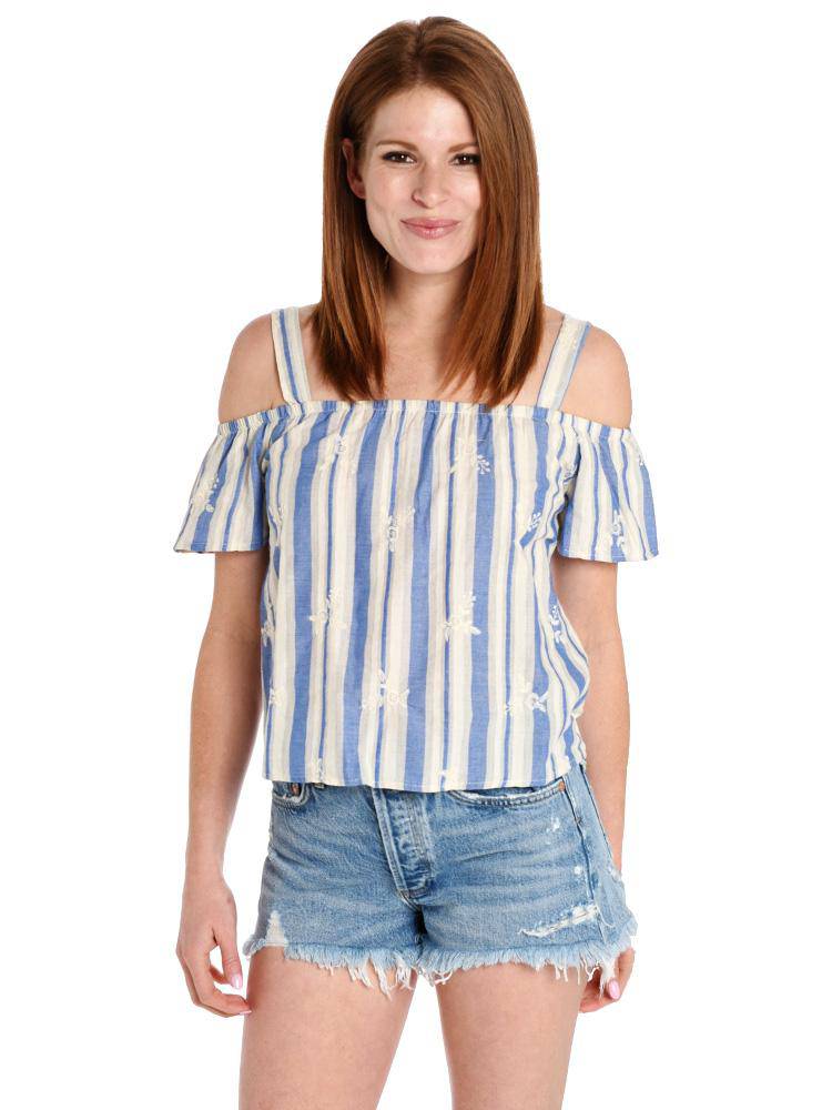Everly Off The Shoulder Embroidered Top - Saint Bernard