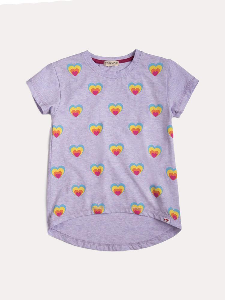 Appaman Girls' Rainbow Hearts Circle Tee - Saint Bernard