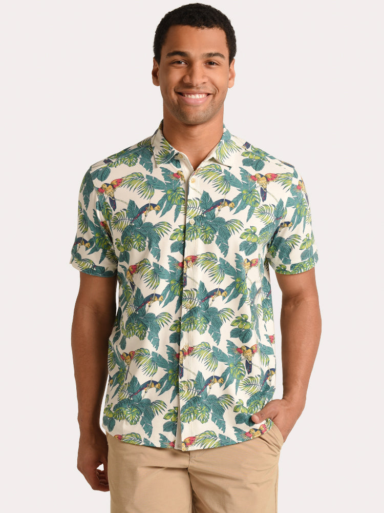 Tommy Bahama Men's 24 Parrot Fronds Camp Shirt - Saint Bernard