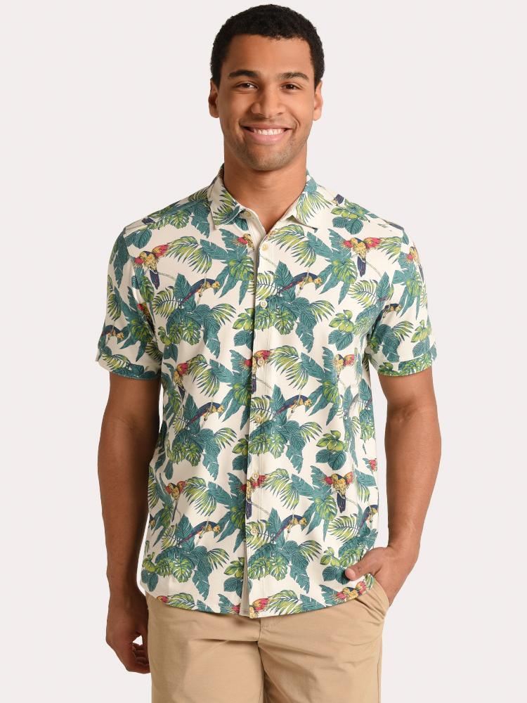 Tommy Bahama Men's 24 Parrot Fronds Camp Shirt - Saint Bernard