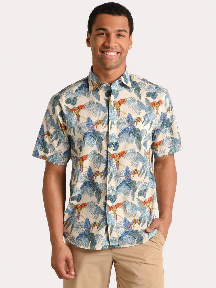 Tommy Bahama Men's 24 Parrot Fronds Camp Shirt - Saint Bernard