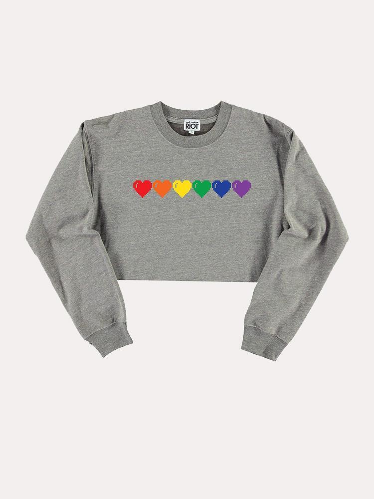 Sub_Urban Riot Rainbow Hearts Stella Sweater - Saint Bernard